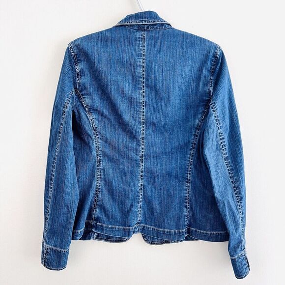 🎉Clearance🎉White Stag Stretch Blue Fitted Denim Stretchy Jean Jacket ~ Size 4 - Picture 7 of 8